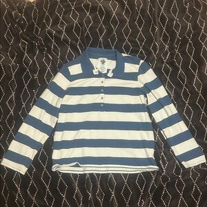 Old Navy  Blue and White Striped Polo